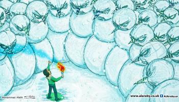 كاريكاتير رجال الثلج / عفيفة