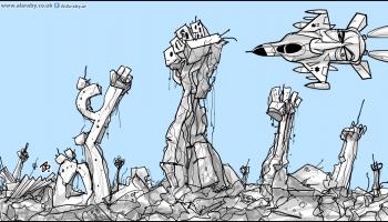 كاريكاتير قصف غزة / حجاج