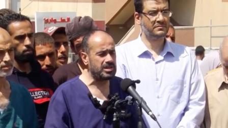 مدير مجمع الشفاء في غزة محمد أبو سلمية بعد الإفراج عنه (لقطة شاشة)