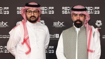 عبد العزيز المزيني ومالك نجر في مهرجان البحر الأحمر في جدة، 30 نوفمبر 2023 (دانييل فنتوريلي/ Getty)