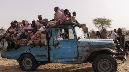 لاجئون سودانيون في تشاد هرباً من الحرب في السودان - 23 إبريل 2024 (دان كيتوود/ Getty)