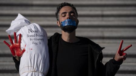 خلال تظاهرة مناصرة للفلسطينيين في واشنطن، 8 نوفمبر 2023 (مصطفى باسم/ الأناضول)