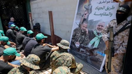 حركة حماس من جنازة رمزية لإسماعيل هنية في بيروت، 2 أغسطس 2024 (أنور عمرو/ فرانس برس)