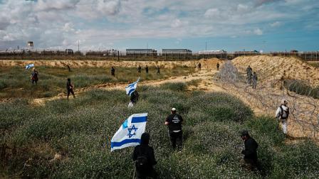 مجموعة "تساف 9" تحاول منع وصول المساعدات لغزة، 7 مارس 2024 (Getty)