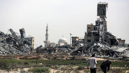 جانب من العدوان الإسرائيلي على مخيم النصيرات بغزة، 25 مارس 2024 (Getty)