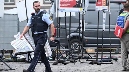 ضابط شرطة بعد هجوم سابق في مانهايم، 31 مايو 2024 (Getty)