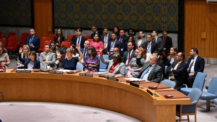 مجلس الأمن يصوت على مشروع قرار بشأن غزة، 10 يونيو 2024 (فرانس برس)