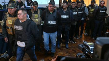 جنود اعتقلتهم الشرطة في بوليفيا عقب الانقلاب الفاشل، 27 يونيو 2024 (فرانس برس)