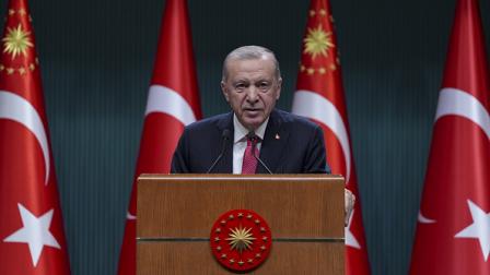 أردوغان متكلماً بعد اجتماع الحكومة، أنقرة 2 يوليو 2024 (إرسين إرتورك/الأناضول)