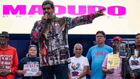 نيكولاس مادورو في تجمع انتخابي، كاراكاس 18 يوليو 2024 (ألفريدو لاسري/Getty)