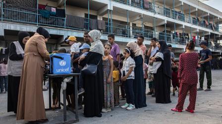 من حملة التطعيم ضد شلل الأطفال في خانيونس، 5 سبتمبر 2024 (فرانس برس)